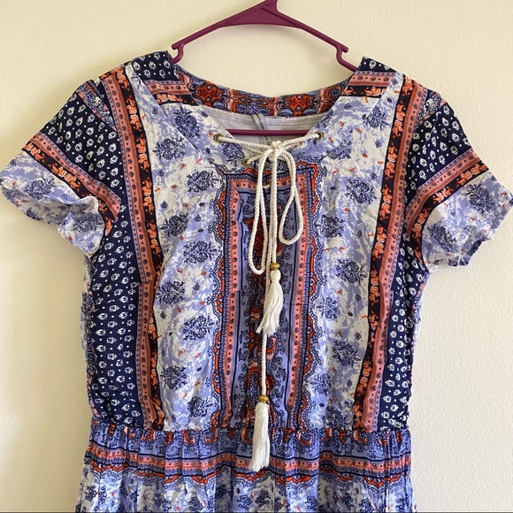 Tie up Boho Printed Dress - Picture 2 of 5
